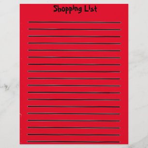 Membrete Letras de la lista de compras rojo