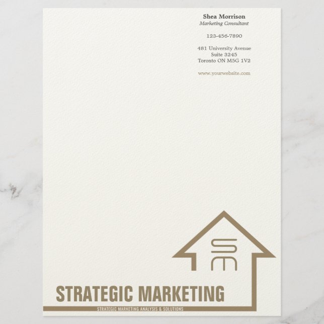 Membrete Letras de marketing estratégico (Anverso)