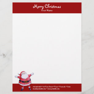 Membrete Letras de Navidades rojos de Santa Claus