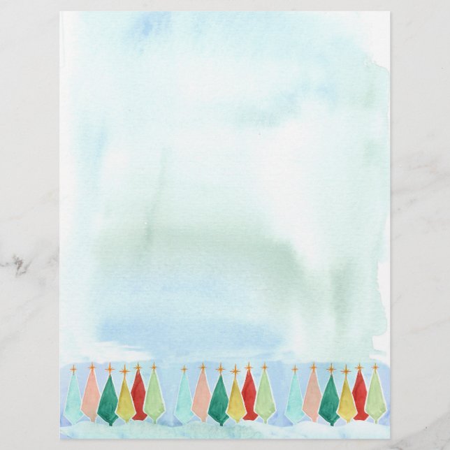 Membrete Letras navideñas de verano de medio siglo de árbol (Anverso)