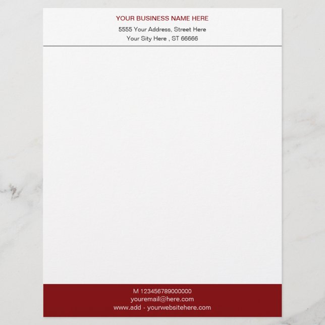 Membrete Letras personalizadas de información de nombre de  (Anverso)