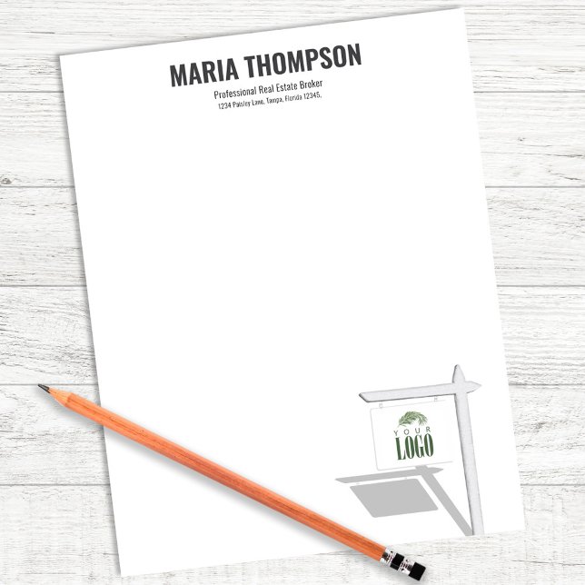 Membrete Letras personalizadas del agente inmobiliario (Real Estate Custom Letterhead)