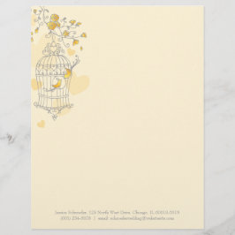 Membrete Letrero de jaulas amarillo azul