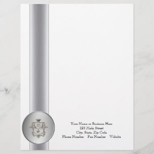 Membrete Letrero elegante de plata para negocios con logoti