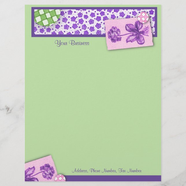 Membrete Letrero Floral Scrapbook (Anverso)