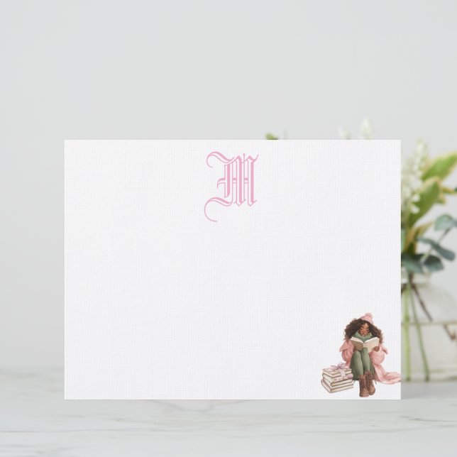Membrete Letrero personalizado del libro de romance negro (Anverso de pie)