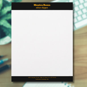 Membrete Letrero profesional simple y moderno de neón Naran