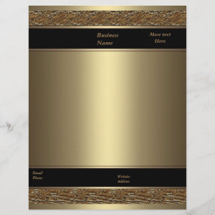 Membrete Letterhead Business Brown Metalizado Bronce Gold