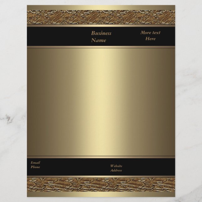 Membrete Letterhead Business Brown Metalizado Bronce Gold (Anverso)