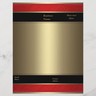 Membrete Letterhead Business Red Metalizado Bronce Gold