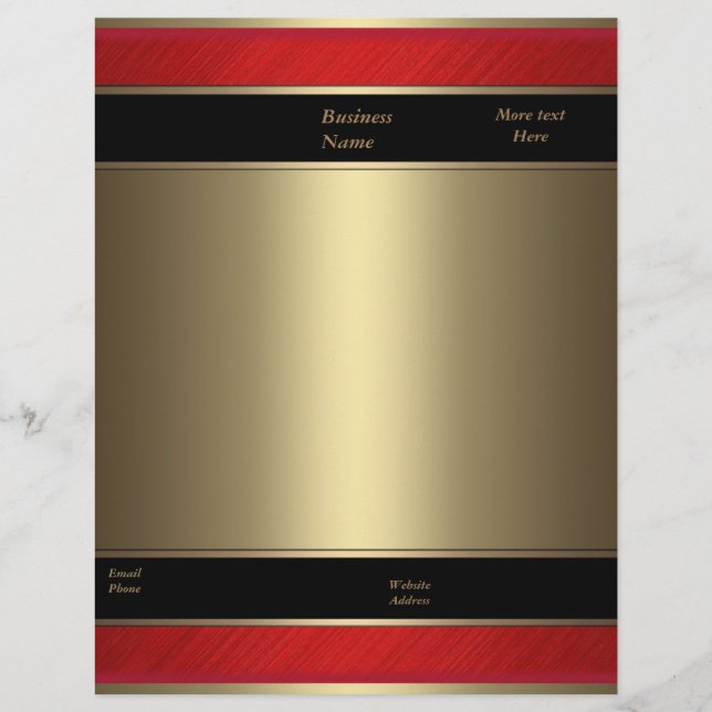 Membrete Letterhead Business Red Metalizado Bronce Gold (Anverso)