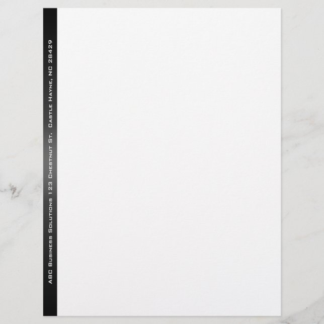 Membrete Letterhead comercial en blanco y negro (Anverso)