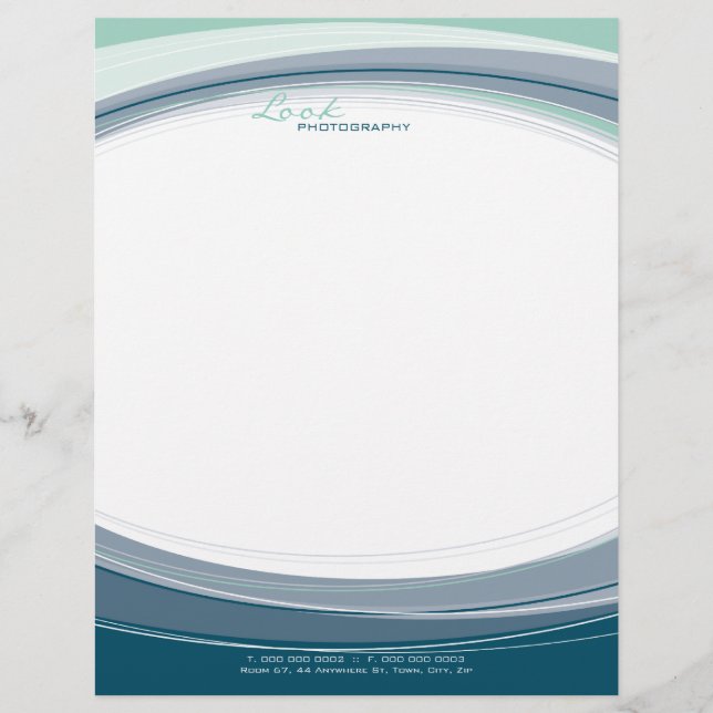 Membrete LETTERHEAD CORPORATIVA :: curvo 4 (Anverso)