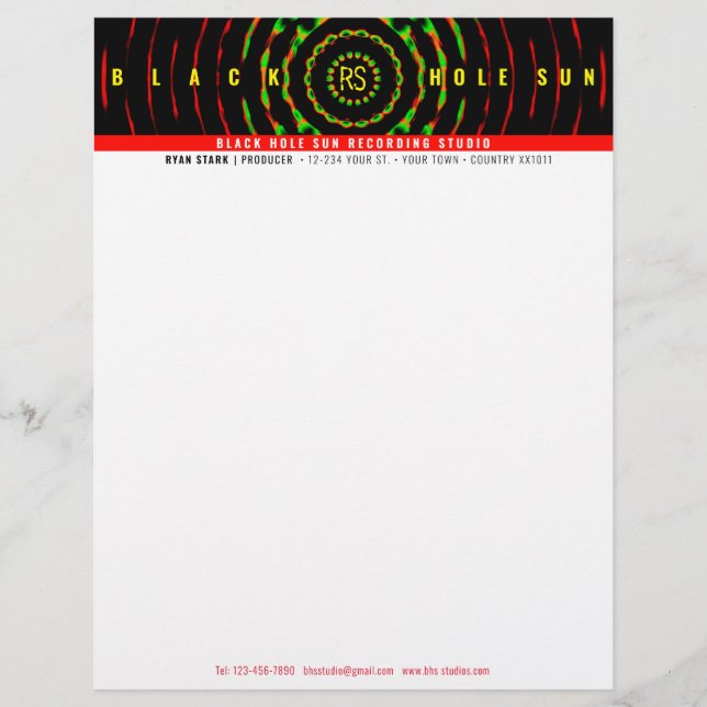 Membrete Letterhead de Black Hole Sun (Anverso)