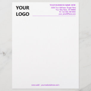 Membrete Letterhead de color púrpura - Color de la foto de