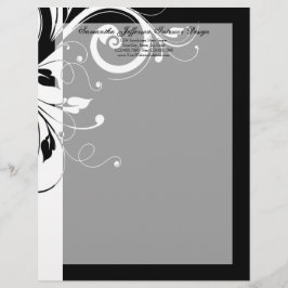 Membrete Letterhead de giro inverso en blanco y negro