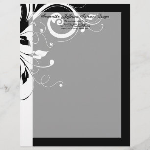 Membrete Letterhead de giro inverso en blanco y negro