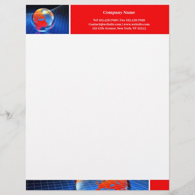 Membrete Letterhead de Globe (Anverso)