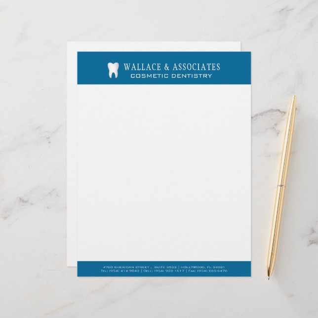 Membrete Letterhead de la empresa dental (Anverso/Reverso In Situ)