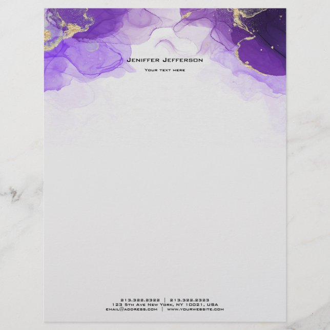 Membrete Letterhead de mármol púrpura (Anverso)