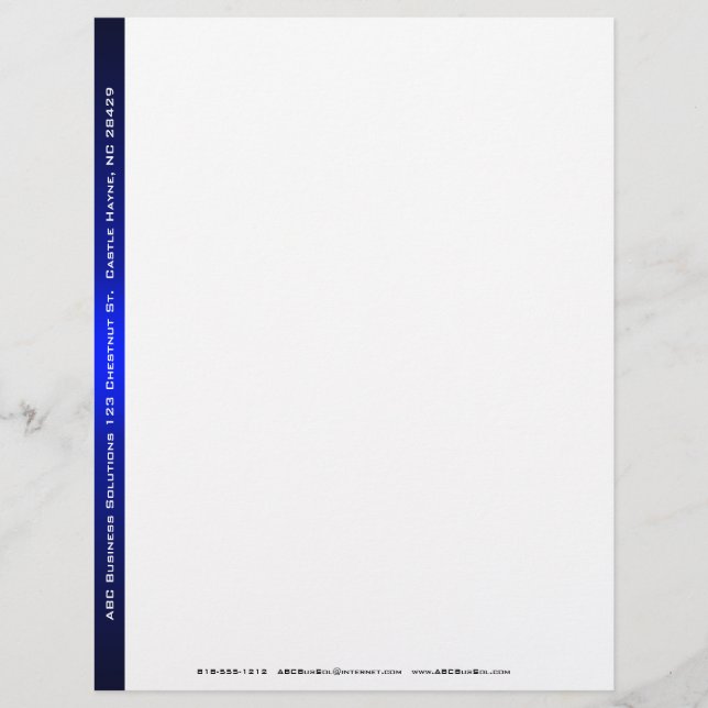 Membrete Letterhead de negocios negro y azul (Anverso)