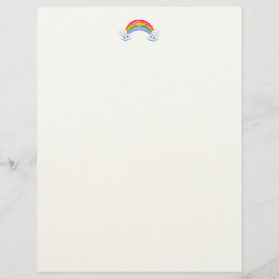 Membrete Letterhead de nubes arco iris
