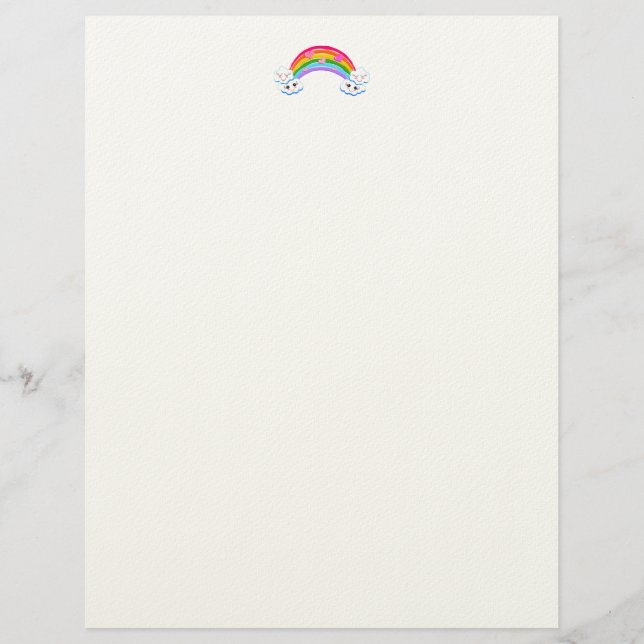 Membrete Letterhead de nubes arco iris (Anverso)