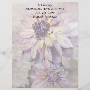MEMBRETE LETTERHEAD DE PERSONALIZABLE DE DAHLIAS PURPLE Y A