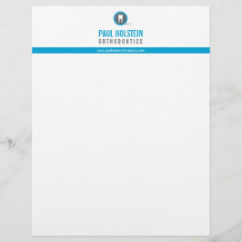 Membrete LETTERHEAD DENTISTA :: logotipo moderno dental azu