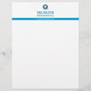 Membrete LETTERHEAD DENTISTA :: logotipo moderno dental azu