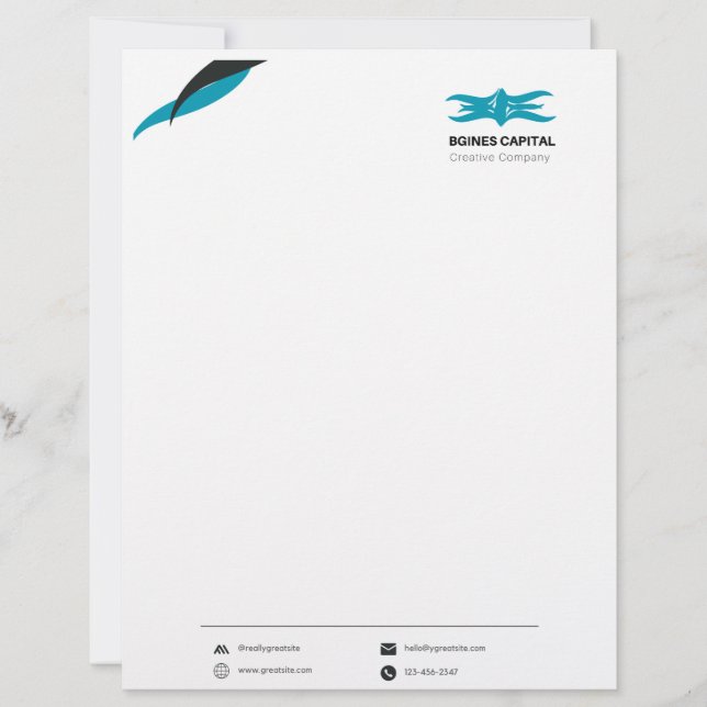 Membrete LETTERHEAD EMPRESARIAL minimalista (Anverso)