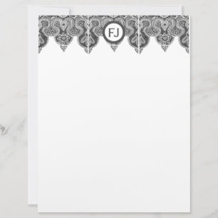 Membrete Letterhead estacionaria de borde gris