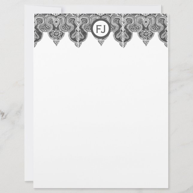 Membrete Letterhead estacionaria de borde gris (Anverso)