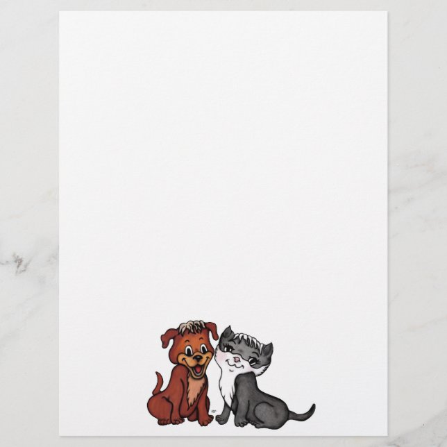 Membrete Letterhead Kitty y Puppy (Anverso)