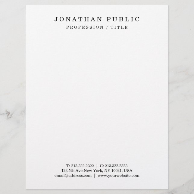 Membrete Letterhead Modern Minimalist Elegant Template (Anverso)