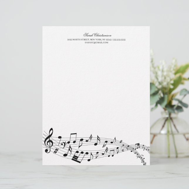 Membrete Letterhead musical (Anverso de pie)