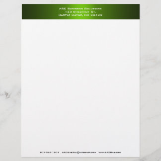 Membrete Letterhead Negra y Verde de Negocio