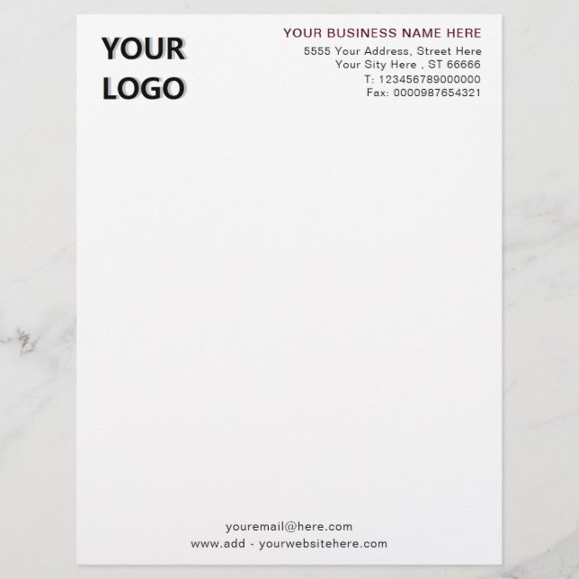 Membrete Letterhead personalizada para empresas comerciales (Anverso)