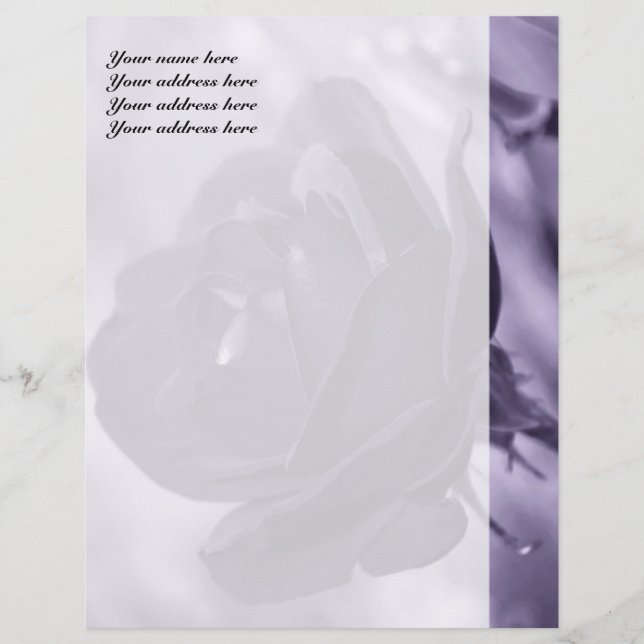 Membrete Letterhead personalizada Purple Rosa (Anverso)