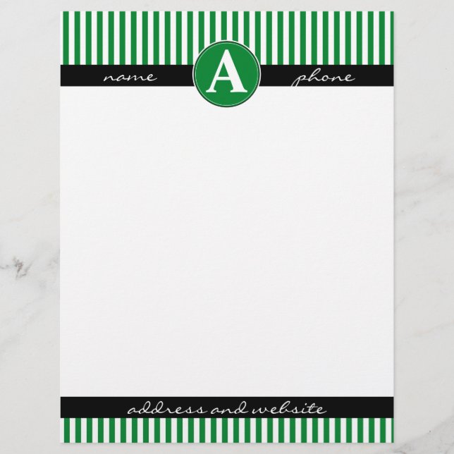 Membrete Letterhead, Personalizado y Monogramado (Anverso)
