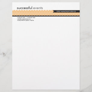 Membrete LETTERHEAD trendy negrita chevron strim naranja