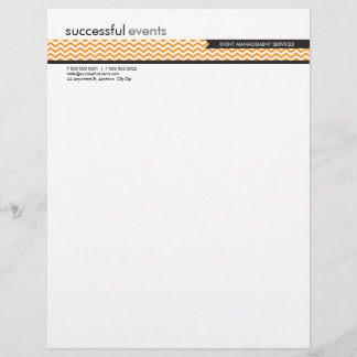 Membrete LETTERHEAD trendy negrita chevron strim naranja