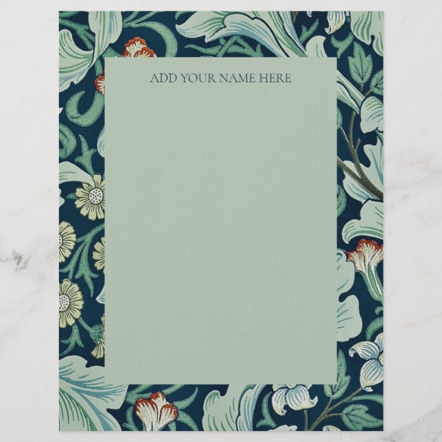 MEMBRETE   LETTERHEAD : WILLIAM MORRIS : FLORAL (Anverso)