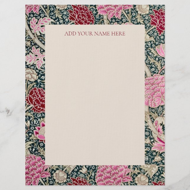 MEMBRETE   LETTERHEAD : WILLIAM MORRIS : LOCO (Anverso)