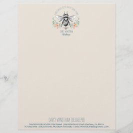 Membrete Leyenda Apiaria Floral de Abeja de Abeja con Mano