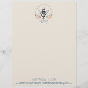 Membrete Leyenda Apiaria Floral de Abeja de Abeja con Mano 