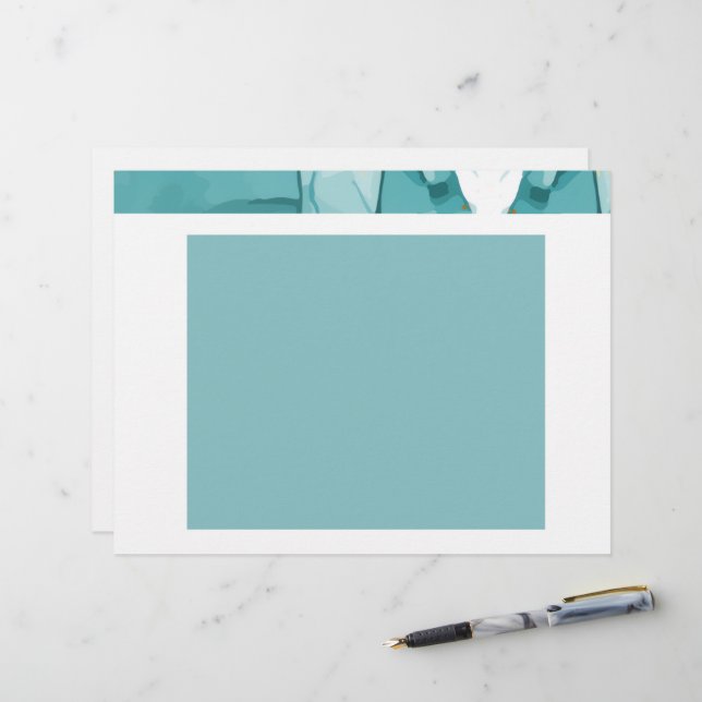 Membrete Light Blue Marble Elegant Modern Pattern (Anverso/Reverso In Situ)