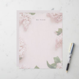 Membrete Lila Rosa Suave Personalizado Femenino