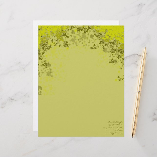 Membrete Lime Leaves Letterhead (Anverso/Reverso In Situ)