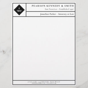 Membrete Líneas blancas negras Minimalistas para el logotip